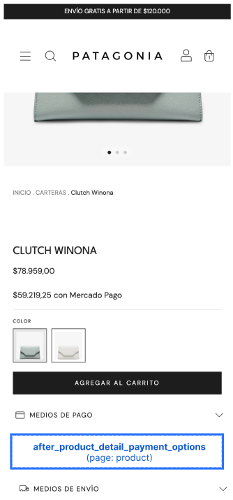 After Product Detail Payment Options Slot