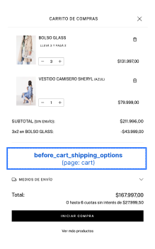 Before Cart Shipping Options Slot