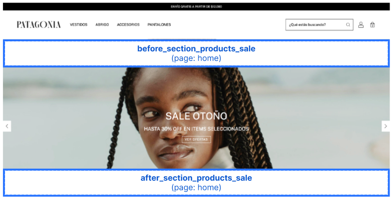 Before and After Section Products Sale Slots